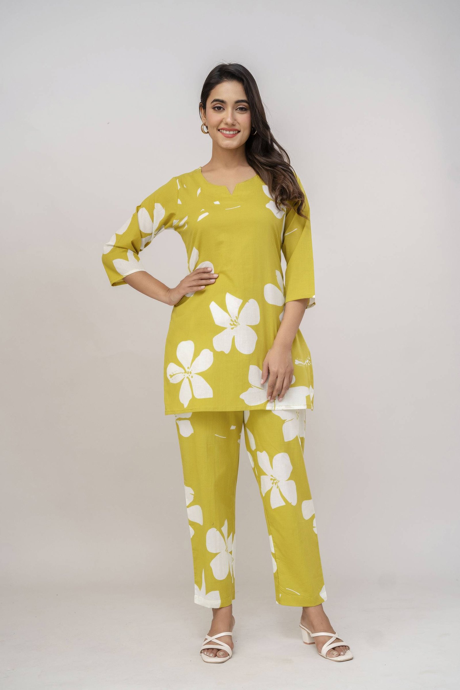 LEMON YELLOW COTTON CORD SET